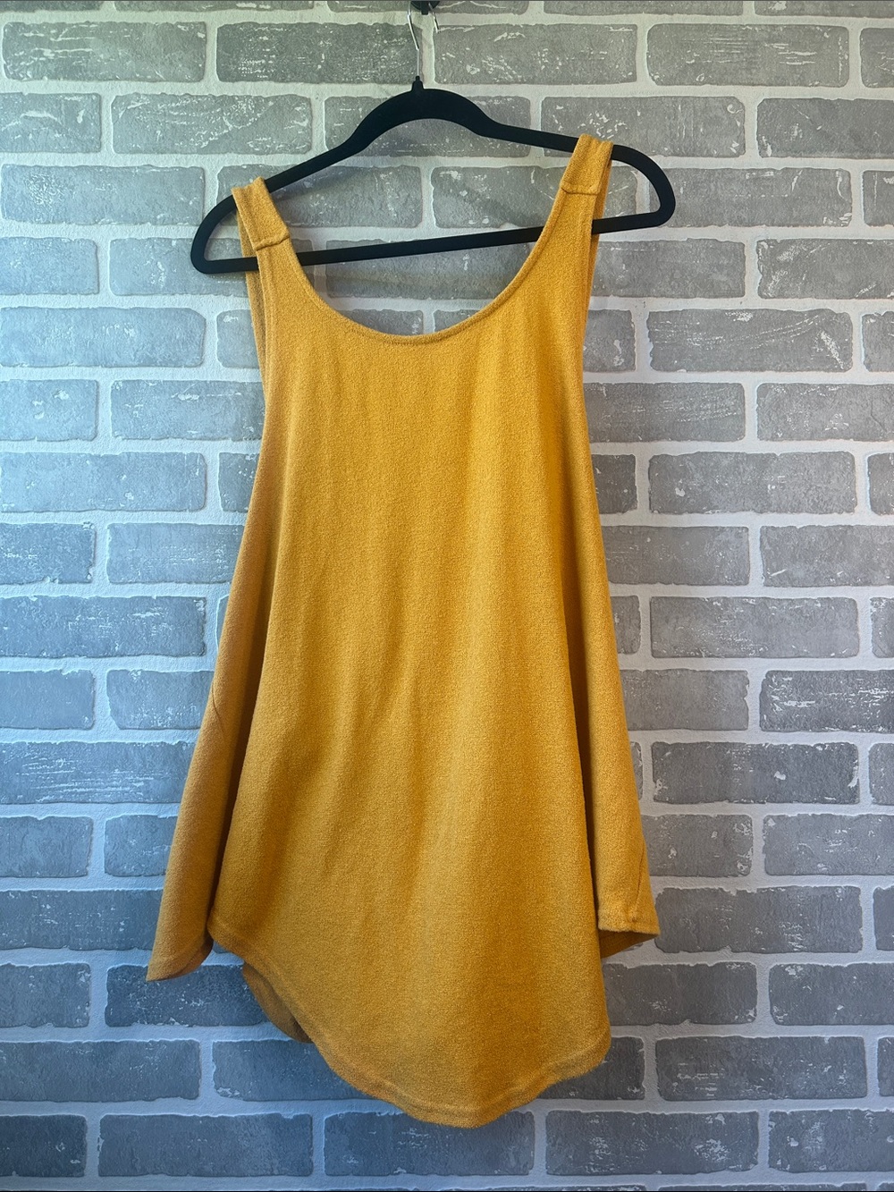 Free People FP Beach Mustard Knit Romper Cover Up Tie Back Boho Medium - Picture 2 of 4